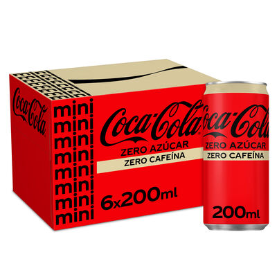 Refresco cola Coca-Cola mini lata 20cl pack 6 zero zero