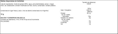 Mayonesa Helios 20 bolsitas individuales