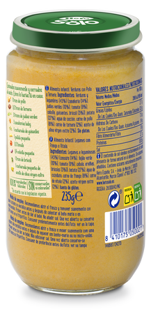 Tarro Hero Solo verdura pollo ternera desde 6meses 235g