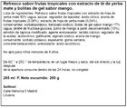 Refresco frutas tropicales con extracto de t&eacute; y bolitas de gel sabor mango.