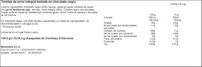 Tortitas de arroz integral Bicentury 130g chocolate