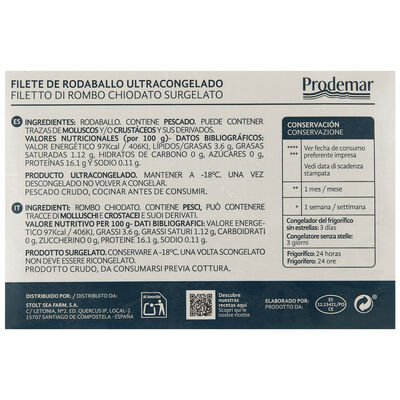 Filete Rodaballo Prodemar 300g