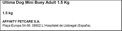 Pienso perro Ultima mini adulto buey 1,5kg 