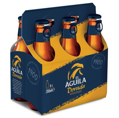 Cerveza rubia especial El Águila Dorada pack 6 botella 20cl