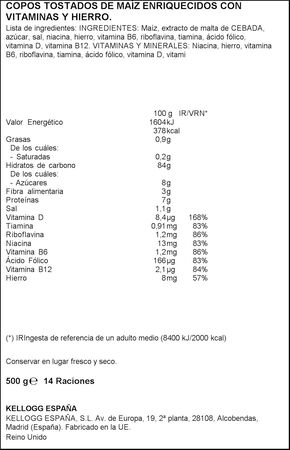 Cereales copos de maíz kellogg's 500g Corn Flakes