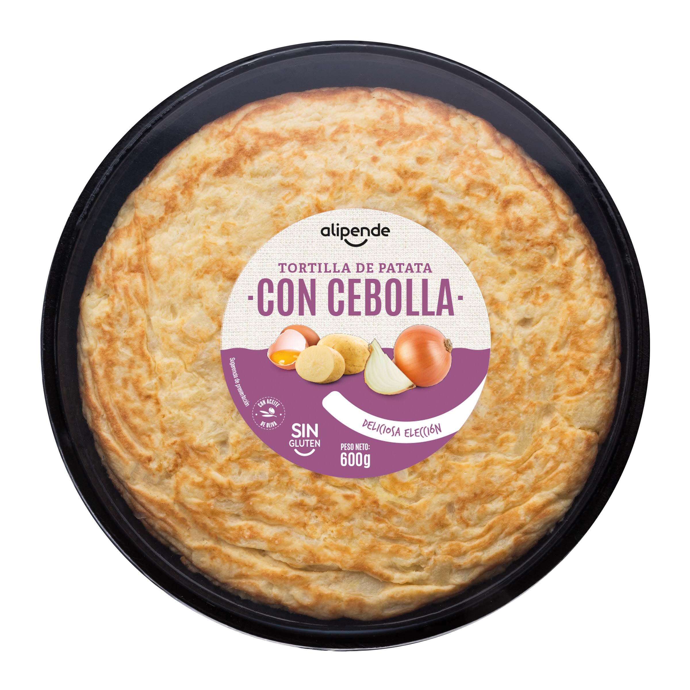 Tortilla de patata sin gluten Alipende 600g con cebolla