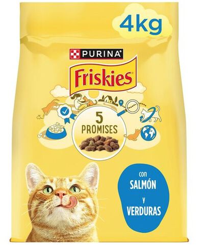 Alimento seco para gato adutlto Friskies 4kg Salmón y verduras