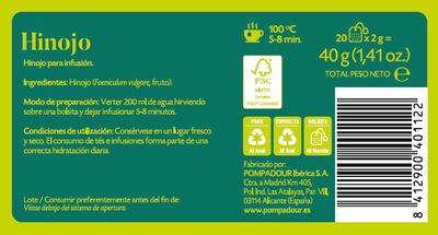 Infusi&oacute;n Pompadour 20u hinojo