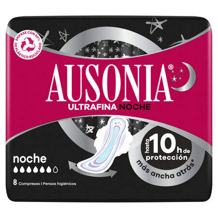Compresa con alas Ausonia 8 unidades Noche Ultrafina
