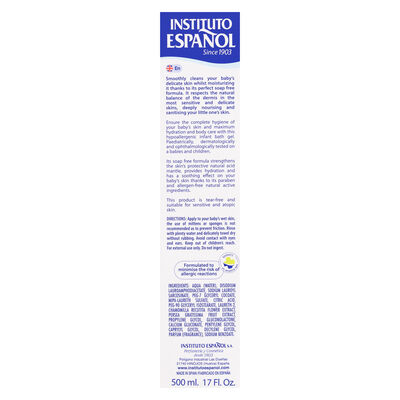 Gel de baño bebé Instituto Español 500 ml pieles sensibles y atópicas