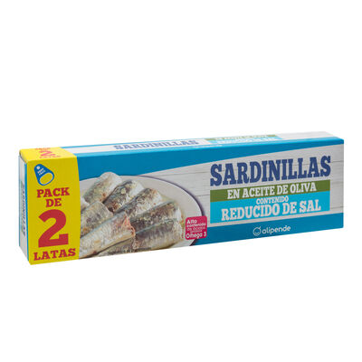Sardinilla en aceite bajo en sal Alipende pack 2 60g