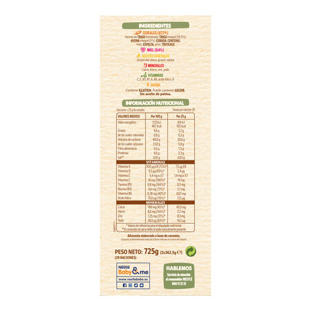 Papilla Nestlé 8 cereales miel desde 6meses 725g