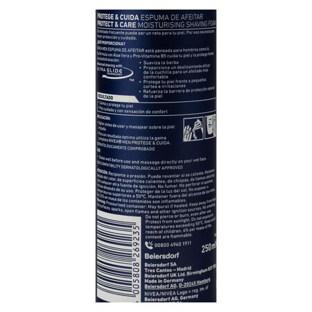 Espuma de afeitar Nivea men 200ml+25% protege&cuida con aloe