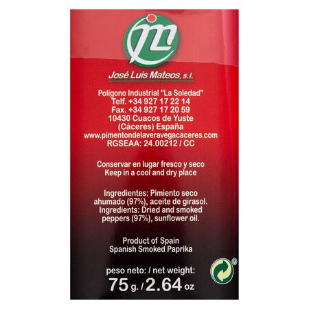 Pimentón picante de la vera Vega Cáceres 75g
