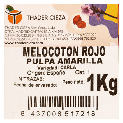 Melocot&oacute;n rojo bandeja 1Kg