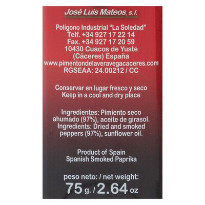 Piment&oacute;n dulce de la vera Vega C&aacute;ceres 75g