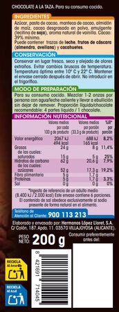 Chocolate Alipende 200g a la taza