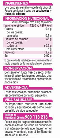 Pasas sultanas sin pepitas Alipende 250g