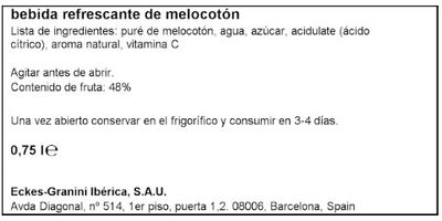 N&eacute;ctar de melocot&oacute;n granini 750 ml