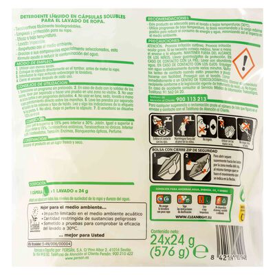 Detergente en c&aacute;psulas Lanta 24 lavados ecol&oacute;gico