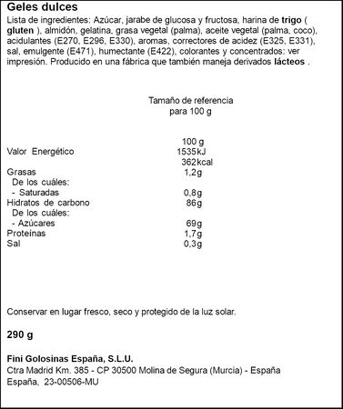 Golosina regaliz rellena de fresa Fini 290g