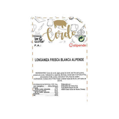 Longaniza blanca de cerdo fresca