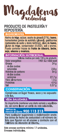 Magdalenas Alipende 615g redondas