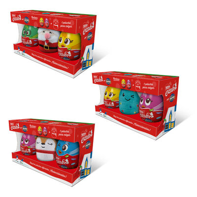 Huevo chocolate Nestle extrafino 2 unidades con smarties+peluche para colgar