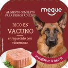 Comida húmeda perro Meque rico en vacuno 300g