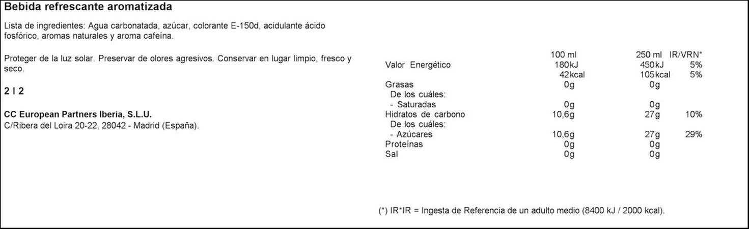 Refresco cola Coca-Cola 2l