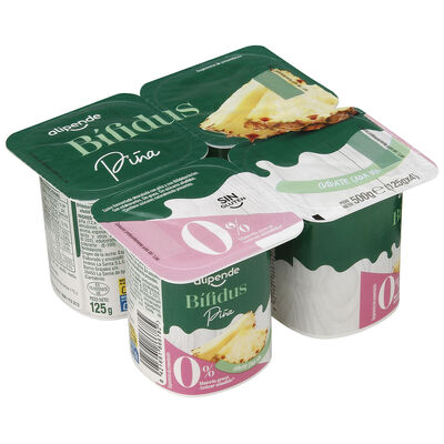 Yogur bifidus 00% sin azúcar añadido con piña Alipende pack 4