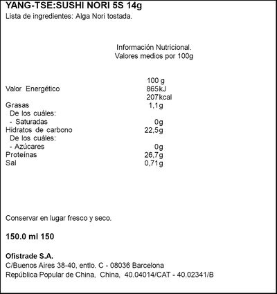 Alga nori gold Yang Tse 14g