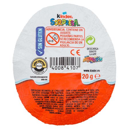 Huevo sorpresa Kinder unidad chocolate
