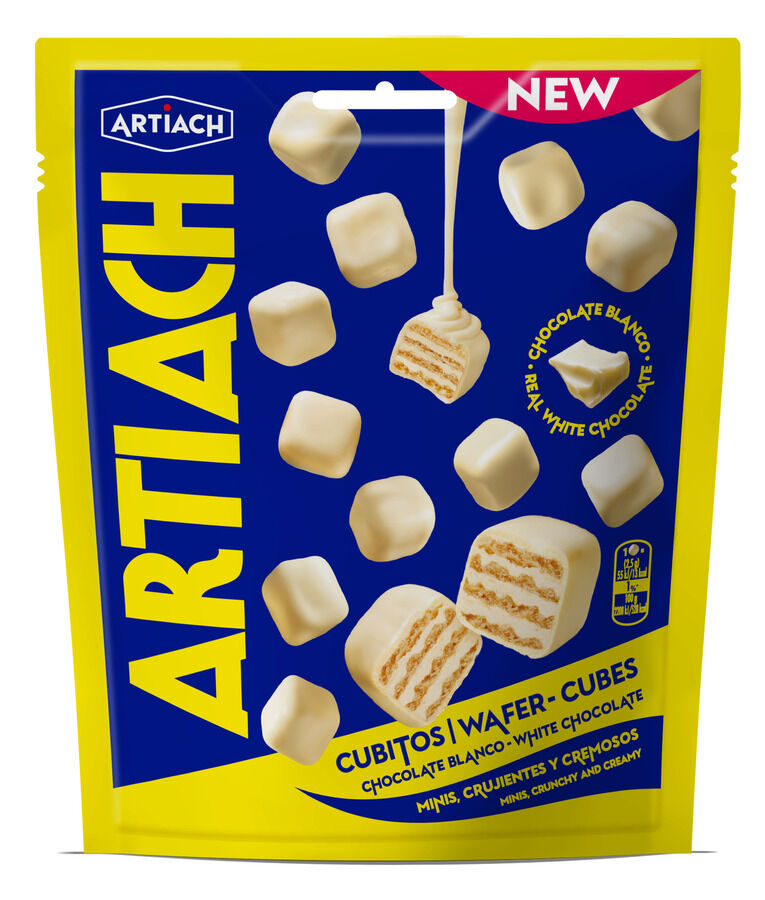 Mini wafers cubitos crujientes y cremosos de chocolate blanco Artiach 110g
