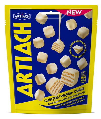 Mini wafers cubitos crujientes y cremosos de chocolate blanco Artiach 110g