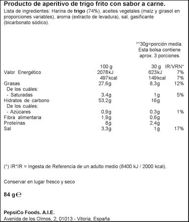 Snack de cortezas de trigo bocabits lay's 84g