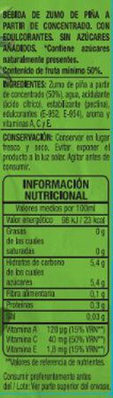 Bebida sin az&uacute;car a&ntilde;adido con sabor a pi&ntilde;a Alipende 6 unid
