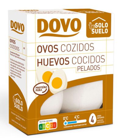 Huevo cocido entero pelado Dovo 4 unidades