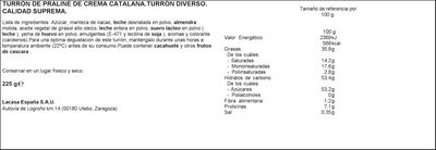 Turrón Lacasa 225g  crema catalana calidad suprema