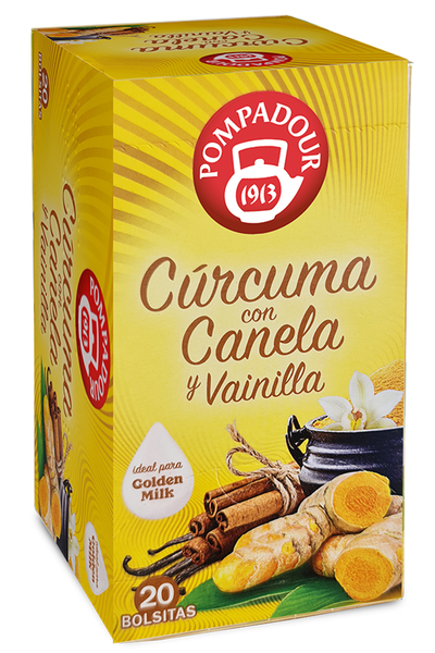 Infusi&oacute;n con c&uacute;rcuma canela y vainilla Pompadour 20 unidades
