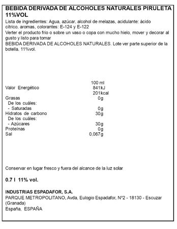 Licor piruleta lial 70cl