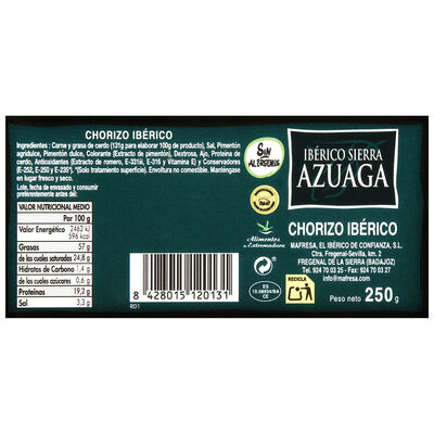 CHORIZO IBÉRICO SIERRA AZUAGA 250G
