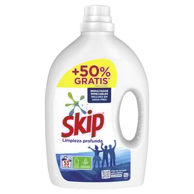 Detergente líquido Skip Limpieza Profunda 35+18 lavados 50% GRATIS