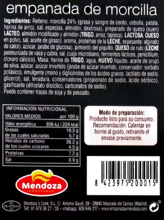 Empanada Mendoza 600g morcilla