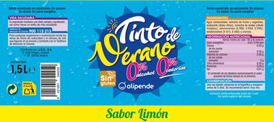 Tinto de verano sin alcohol Alipende 1,5l limón