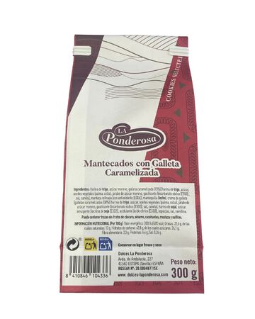 Mantecados con galleta caramelizada La Ponderosa 300g