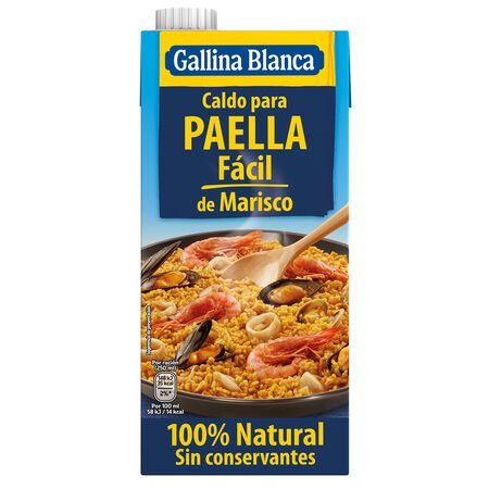 Caldo casero paella fácil con marisco Gallina Blanca 1l