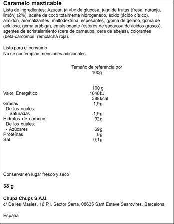 Caramelo masticable con zumo de frutas Mentos 38g