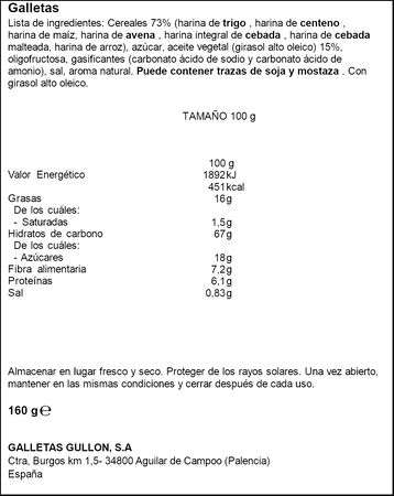 Galletas hookies mini cereales Gullón 160g
