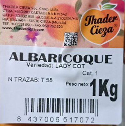 Albaricoque bandeja 1kg